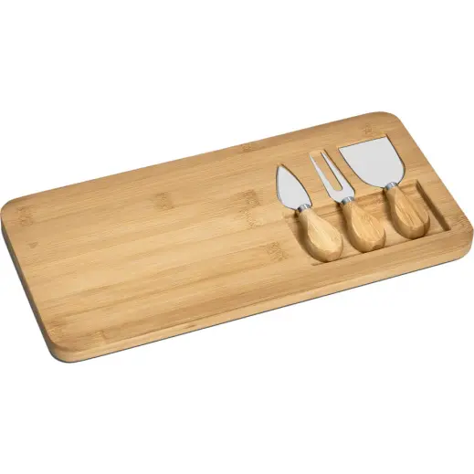 Okiyo Chizu Bamboo Cheese Board Set Unbranded